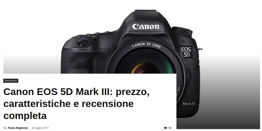 recensione Canon EOS 5D Mark III